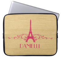 Manche d'ordinateur portable rose français