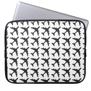 Protection Pour Ordinateur Portable Manche motif d'avion noir blanc