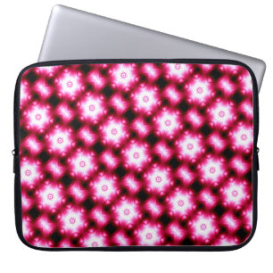 Protection Pour Ordinateur Portable manche motif géométrique rouge blanc et noir