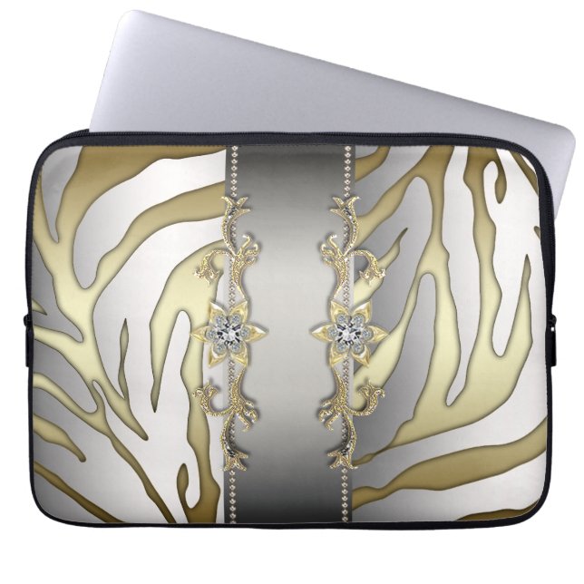Protection Pour Ordinateur Portable Manche pour ordinateur portable Gold Silver Diamon (Devant)