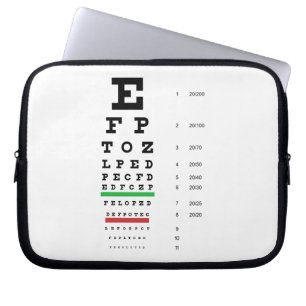 Protection Pour Ordinateur Portable Manche pour ordinateur portable Snellen Eye Chart