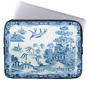 Protection Pour Ordinateur Portable Manche vintage en néoprène bleu saule