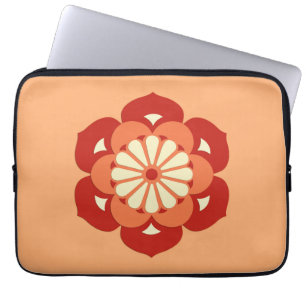 Protection Pour Ordinateur Portable Mandala Fleur de Lotus, Orange Pastel et Mandarin