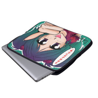 Protection Pour Ordinateur Portable Manga Meisje qui encourage - Ordinateur portable M