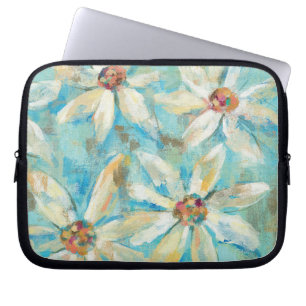 Protection Pour Ordinateur Portable Marguerites blanches sur le bleu
