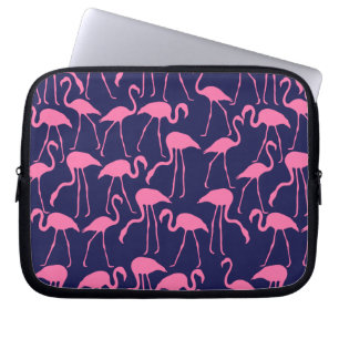 Protection Pour Ordinateur Portable Marine et motif rose de Flamant rose