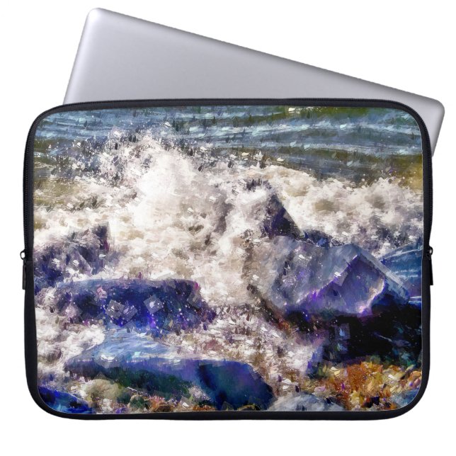 PROTECTION POUR ORDINATEUR PORTABLE MER ET ROCHERS (Devant)