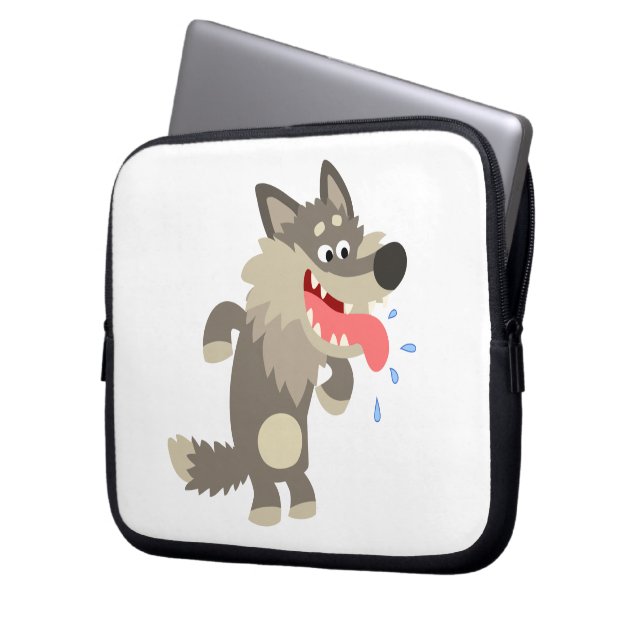 Protection Pour Ordinateur Portable Mignonne Famille Cartoon Wolf Portable (devant gauche)