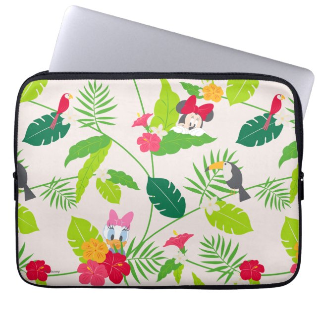 Protection Pour Ordinateur Portable Minnie et Daisy | Motif tropical (Devant)