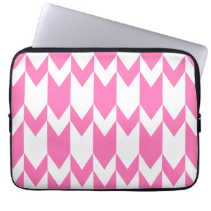 Protection Pour Ordinateur Portable Modèle rose et blanc lumineux de Chevron