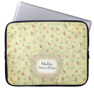 Protection Pour Ordinateur Portable Modern Vintage Art Roses Tea Stained Aged Crackle