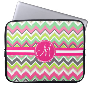 Protection Pour Ordinateur Portable Monogram Aztec Andes Tribal Mountains Chevron