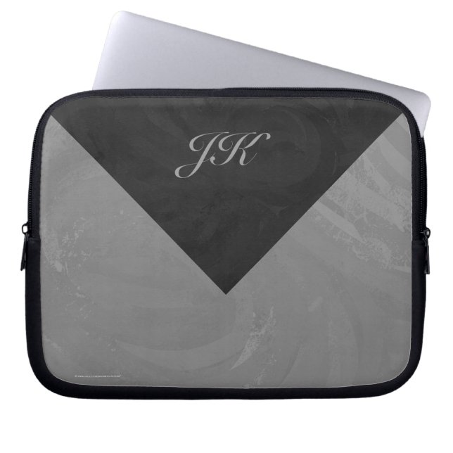 Protection Pour Ordinateur Portable Monogramme gris ardoise (Devant)