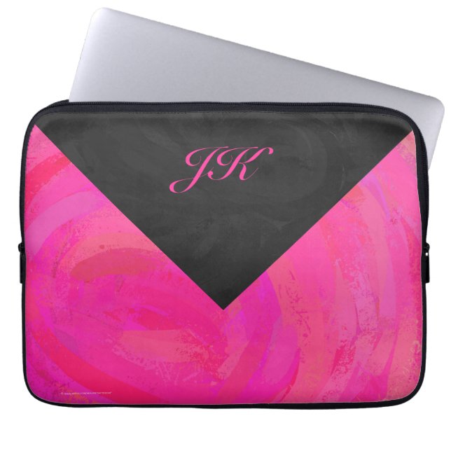 Protection Pour Ordinateur Portable Monogramme Passion Rose (Devant)