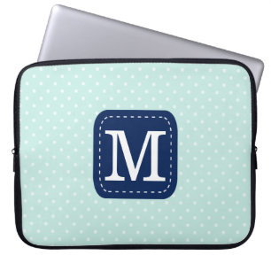 Protection Pour Ordinateur Portable Monogramme personnalisé Motif Pois de la Monnaie