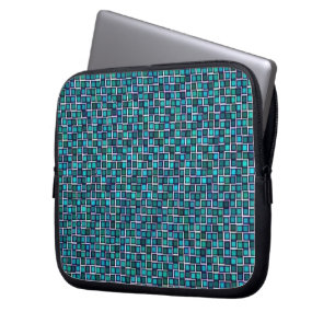 Protection Pour Ordinateur Portable Motif Abstrait Carré bleu