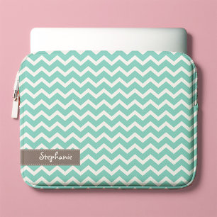 Protection Pour Ordinateur Portable Motif Aqua Zig Zag Chevrons