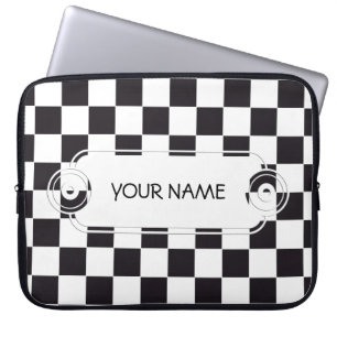Protection Pour Ordinateur Portable Motif Carré d'échecs - noir + votre arrière - plan