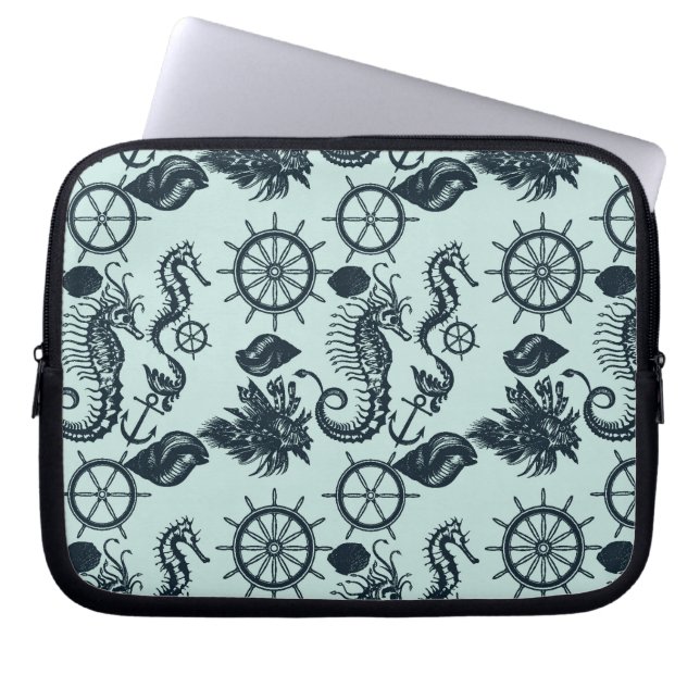 Protection Pour Ordinateur Portable Motif d'animaux marins Vintages (Devant)
