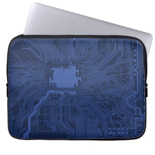 Protection Pour Ordinateur Portable Motif de carte mère Geek bleu