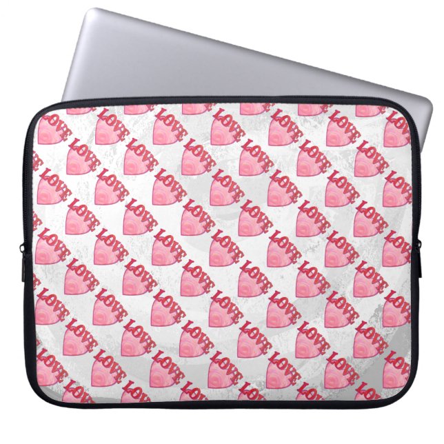 Protection Pour Ordinateur Portable Motif de coeur d'amour rose (Devant)