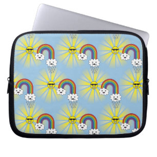 Protection Pour Ordinateur Portable Motif de nuage et d'arc-en-ciel de Kawaii Sun
