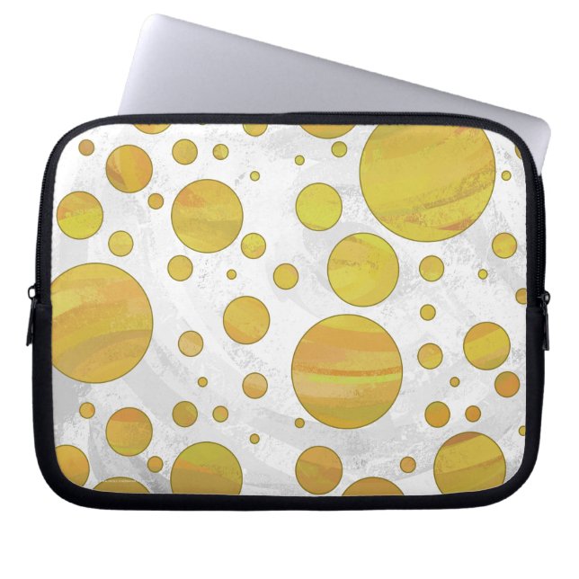 Protection Pour Ordinateur Portable Motif de point de polka ananas (Devant)