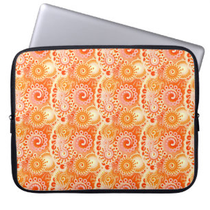 Protection Pour Ordinateur Portable Motif de remous de fractale, nuances de l'orange