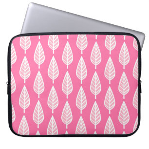 Protection Pour Ordinateur Portable Motif en feuille de hêtre - rose et blanc fleuri