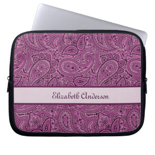 Protection Pour Ordinateur Portable Motif floral pourpre élégant de Paisley avec le