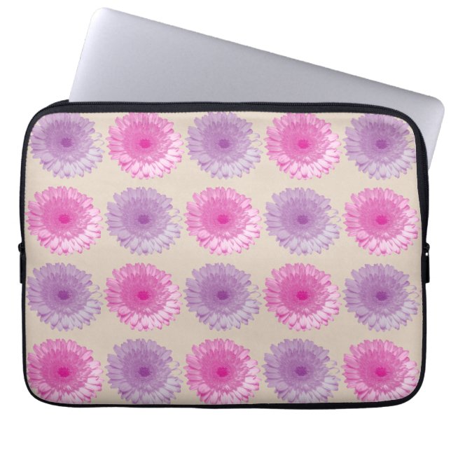 Protection Pour Ordinateur Portable Motif floral rose et pourpre (Devant)