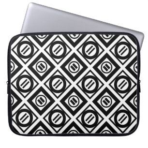 Protection Pour Ordinateur Portable Motif géométrique Black Equal Sign en blanc