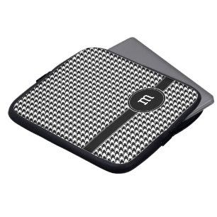 Protection Pour Ordinateur Portable Motif Houndstooth avec Monogramme