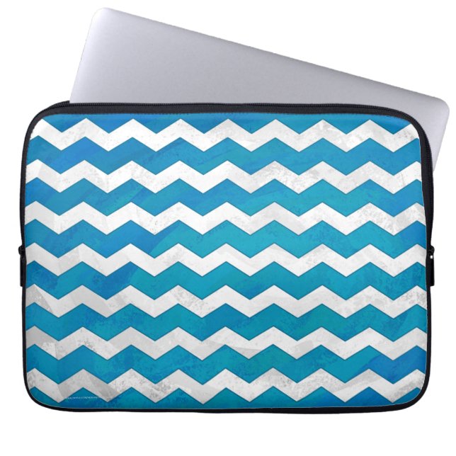 Protection Pour Ordinateur Portable Motif Ocean Blue Chevron (Devant)
