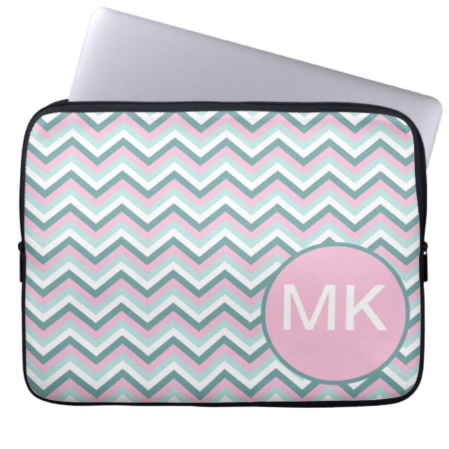 Protection Pour Ordinateur Portable Motif Ocean Mist Chevron (Devant)