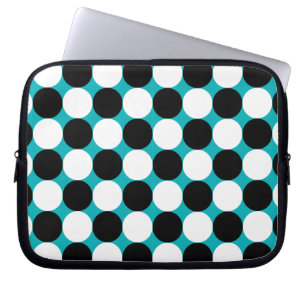 Protection Pour Ordinateur Portable Motif vectoriel mignon noir et blanc points
