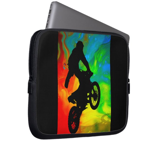 Protection Pour Ordinateur Portable Motocross dans une fusion solaire (Devant droit)