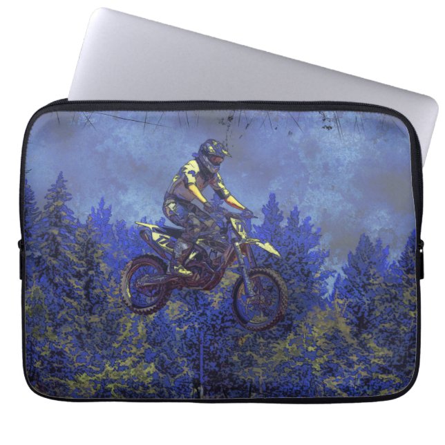 Protection Pour Ordinateur Portable Motocross Dirt-Bike Champion Racer (Devant)
