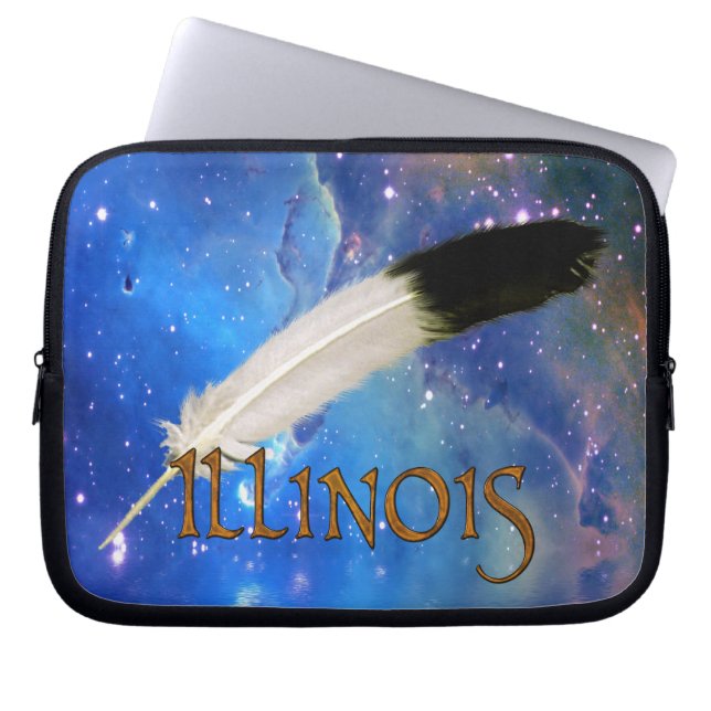 Protection Pour Ordinateur Portable Nation ILLINOIS & Feather Space Portable Sleeve (Devant)