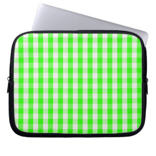 Protection Pour Ordinateur Portable Neon Green En vichy Motif par Shirley Taylor