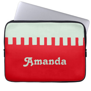 Protection Pour Ordinateur Portable Nom personnalisé Motif rouge unique