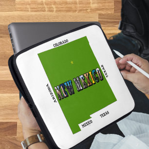 Protection Pour Ordinateur Portable Nouveau Mexique Plan Plan Texte Photo
