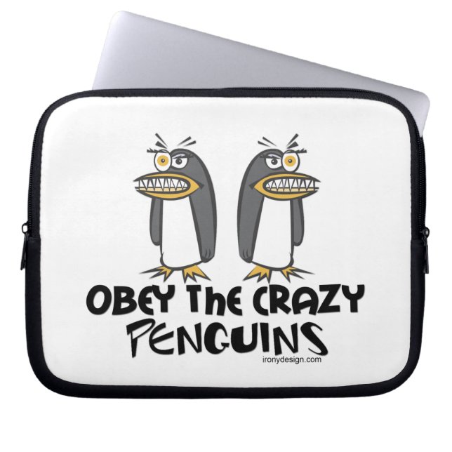 Protection Pour Ordinateur Portable Obéissez les pingouins fous ! (Devant)