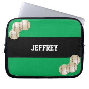 Protection Pour Ordinateur Portable Ordinateur de base-ball Green & Black Name