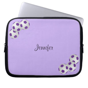 Protection Pour Ordinateur Portable Ordinateur portable de football Sleeve, Purple & W
