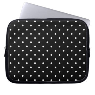 Protection Pour Ordinateur Portable Ordinateur portable de point de polka de noir de