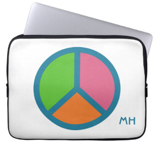 Protection Pour Ordinateur Portable Panneau de Paix Coloré monogramme personnalisé man