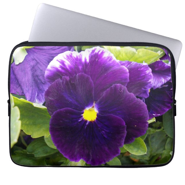 Protection Pour Ordinateur Portable Pansies violettes profondes, (Devant)