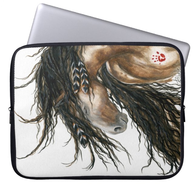 Protection Pour Ordinateur Portable Peinture de cheval majestueuse par BiHrLe Manche O (Devant)