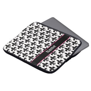 Protection Pour Ordinateur Portable Personalized Pink Black Fleur de Lis
